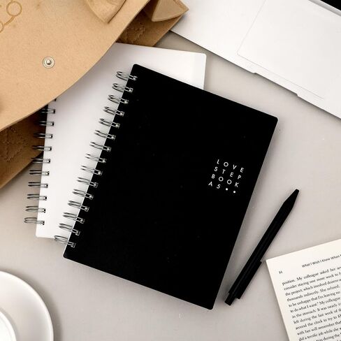 Yoment 5 Subject Spiral Notebook with Tabs A5 Notebook with Dividers 246 Pages Waterproof Hardcover Notebooks for Work School, Black in Saudi Arabia