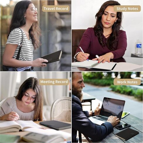 Yoment 5 Subject Spiral Notebook with Tabs A5 Notebook with Dividers 246 Pages Waterproof Hardcover Notebooks for Work School, Black in Saudi Arabia