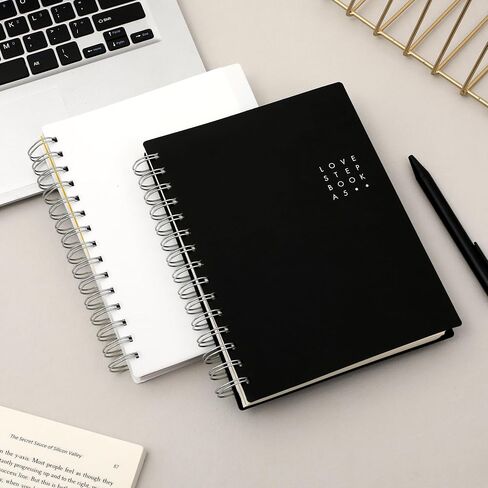 Yoment 5 Subject Spiral Notebook with Tabs A5 Notebook with Dividers 246 Pages Waterproof Hardcover Notebooks for Work School, Black in Saudi Arabia