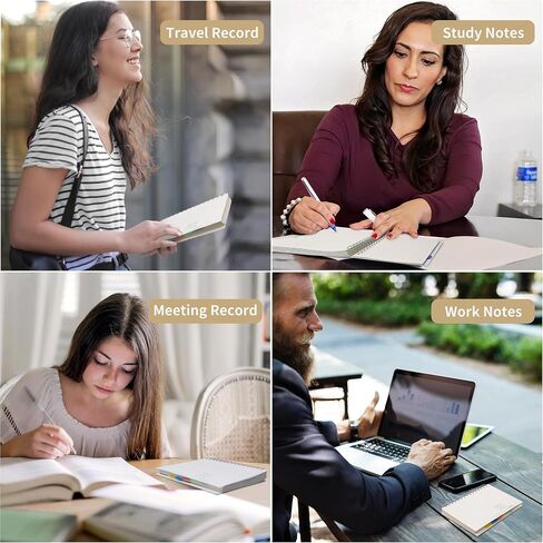 Yoment 5 Subject Spiral Notebook with Tabs A5 Notebook with Dividers 246 Pages Waterproof Hardcover Notebooks for Work School, Black in Saudi Arabia