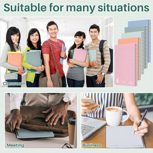 Henoyso 5 Pieces Jumbo Left Handed Notebook 100 Sheets/200Pages Left Handed Notebook 11 x 9 Inches Spiral Notebook Lefty Notebooks for Easier Left Handed Use Supplies (Morandi Color) in Kuwait