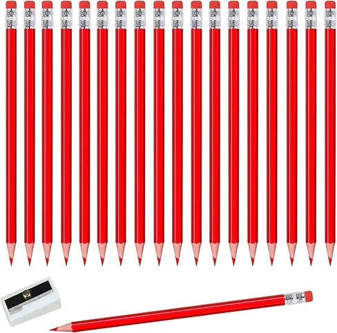 Adhere 25pcs Checking Pencils Erasable colored Pencils Pre-Sharpened #2 HB,for Checking Tests Grading Map Coloring,school Correcting,editing Office Favors,including a Free sharpener.(Pink) in Saudi Arabia