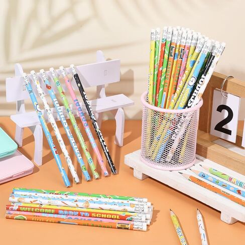 Ctosree Welcome Back to School Pencils First Day of School Student Pencils with Eraser Unsharpened HB Pencils School Stationery Bulk Pencils for Classroom Reward School Party Supplies (60 Pcs) in Saudi Arabia