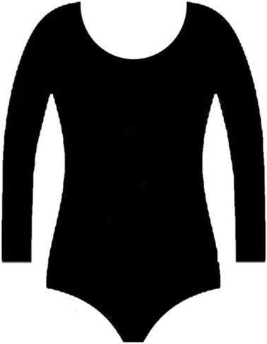 The Fancy Dress® Girls Long Sleeve Cotton Leotards, Kids School PE Ballet Dance Gymnastics Bodysuit Leotard Top 3-13 Years in Saudi Arabia
