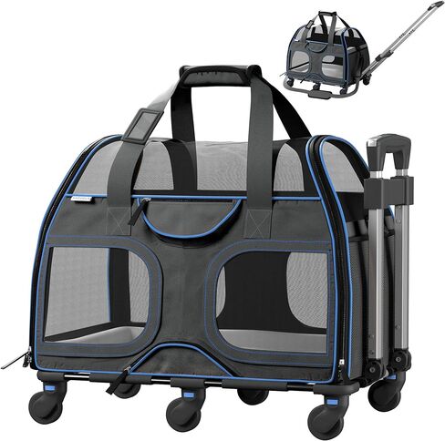 Katziela Pet Carrier - Airline Compliant - TSA Approved Pet Carrier for Small Dogs and Cats - Soft FAA Travel Airplane Dog Carrier Luggage (Black/Red) in Saudi Arabia