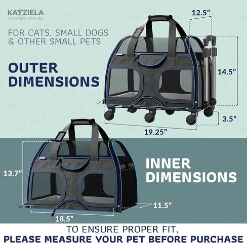 Katziela Pet Carrier - Airline Compliant - TSA Approved Pet Carrier for Small Dogs and Cats - Soft FAA Travel Airplane Dog Carrier Luggage (Black/Red) in Saudi Arabia