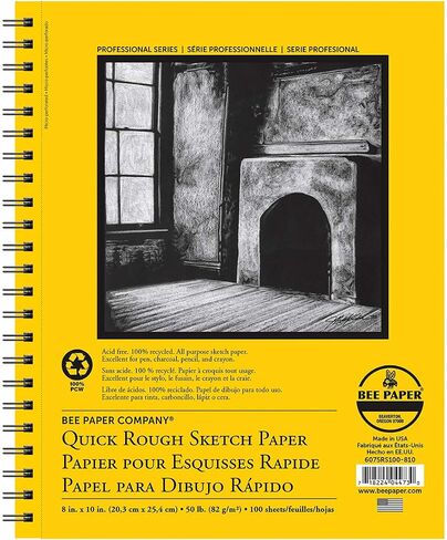 لوحة رسم خشنة سريعة من Bee Paper Company 6075RS100-8511، مقاس 8-1/2 بوصة × 11 بوصة in Kuwait