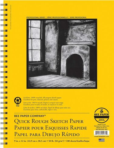 لوحة رسم خشنة سريعة من Bee Paper Company 6075RS100-8511، مقاس 8-1/2 بوصة × 11 بوصة in Kuwait