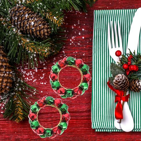 COHEALI Christmas Bells Napkin Ring, Decorative Napkin Holders Towel Ring Exquisite Serviette Decor Tabletop Centerpieces for Holiday Dinner Party Restaurant Golden 4Pcs in Saudi Arabia