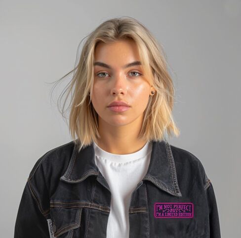 رقعات حروف أبجدية وردية ساخنة، أنا لست مثاليًا ولكن أنا إصدار محدود من الحديد المطرز على الرقع، هدايا قوة الفتيات in Kuwait