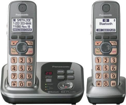 Panasonic KX-TG7731S DECT 6.0 Link-to-Cell via Bluetooth Cordless Phone with Answering System, Silver, 1 Handset in Saudi Arabia