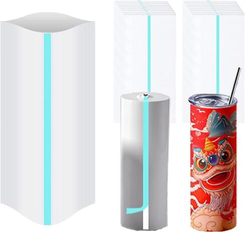 Sublimation Shrink Wrap Sleeves for Tumblers 20oz Skinny 5x10inch 90PCS (5 * 10 inch 90PCS) in Saudi Arabia