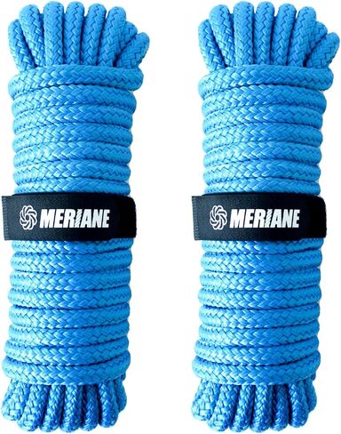 Boat Dock Lines Marine Grade, 5/8" x 35' Double Braided Nylon Boat Rope for Docking with 12" Eyelet, 2 Pack Premium Mooring Lines, Weather & Damage Resistant, Blue in Saudi Arabia