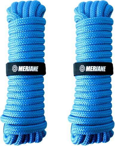 Boat Dock Lines Marine Grade, 5/8" x 35' Double Braided Nylon Boat Rope for Docking with 12" Eyelet, 2 Pack Premium Mooring Lines, Weather & Damage Resistant, Blue in Saudi Arabia