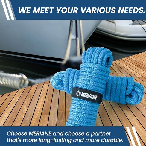 Boat Dock Lines Marine Grade, 5/8" x 35' Double Braided Nylon Boat Rope for Docking with 12" Eyelet, 2 Pack Premium Mooring Lines, Weather & Damage Resistant, Blue in Saudi Arabia