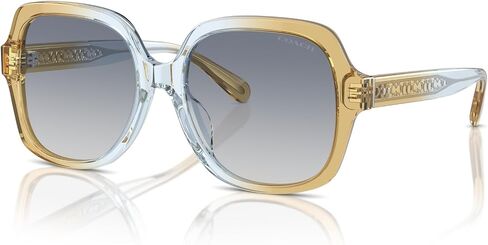 Coach Women's Hc8395f Low Bridge Fit Square Sunglasses in Saudi Arabia