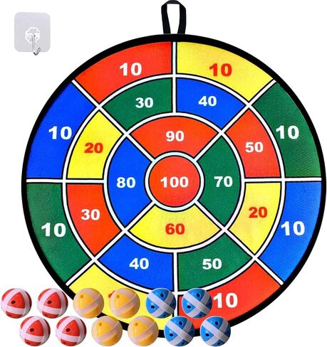 Kids Game Dart Board Set, 29 Inches Large Fabric Dartboard with Sticky Balls and a Hook, Upgraded Safe Dart Game Toy Gift for Boys Girls Children Indoor Outdoor Activity Party Games in Saudi Arabia