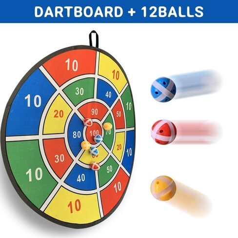 Kids Game Dart Board Set, 29 Inches Large Fabric Dartboard with Sticky Balls and a Hook, Upgraded Safe Dart Game Toy Gift for Boys Girls Children Indoor Outdoor Activity Party Games in Saudi Arabia