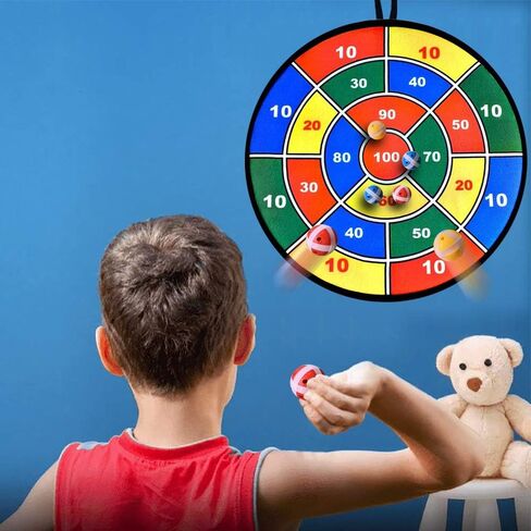 Kids Game Dart Board Set, 29 Inches Large Fabric Dartboard with Sticky Balls and a Hook, Upgraded Safe Dart Game Toy Gift for Boys Girls Children Indoor Outdoor Activity Party Games in Saudi Arabia