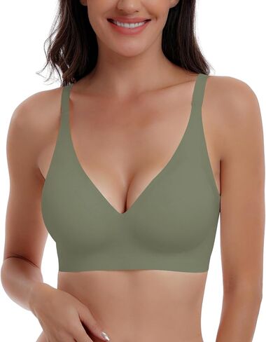 Seamless Bras Full Coverage V Neck Push Up Wireless Bras for Women in Saudi Arabia