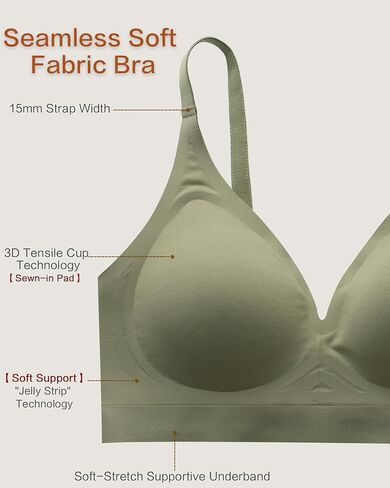 Seamless Bras Full Coverage V Neck Push Up Wireless Bras for Women in Saudi Arabia