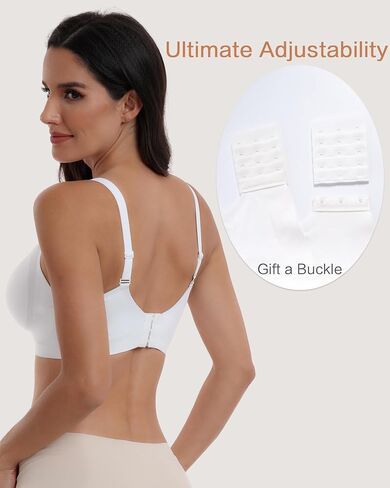 Seamless Bras Full Coverage V Neck Push Up Wireless Bras for Women in Saudi Arabia