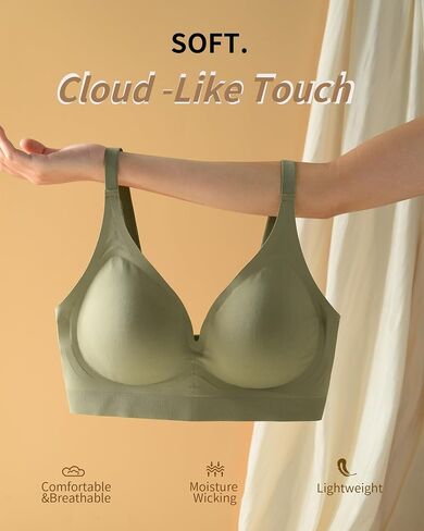 Seamless Bras Full Coverage V Neck Push Up Wireless Bras for Women in Saudi Arabia