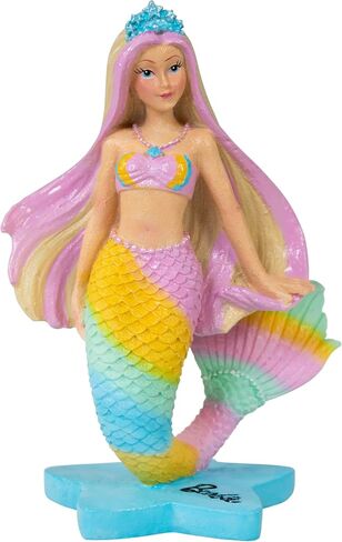 Bundle of Penn-Plax Officially Licensed Mermaid Barbie™ Aquarium Ornament on a Star Base and her Mermaid Friend on a Shell Base– Perfect Decoration for Fish Bowls, Aquariums, and Terrariums in Saudi Arabia