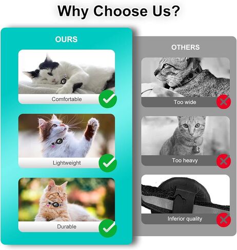 Airtag Cat Collar Breakaway, Reflective Collars with Apple Air Tag GPS Holder and Bell for Kittens and Puppies （Length：8.66" - 13.77"） in Saudi Arabia