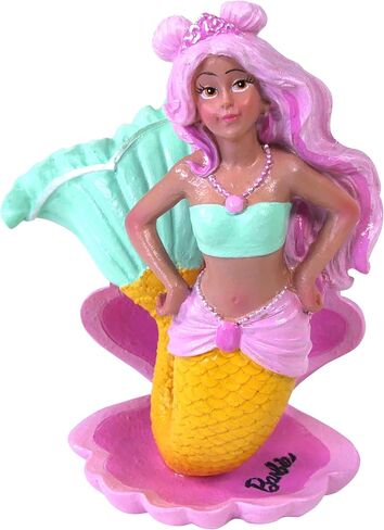 Bundle of Penn-Plax Officially Licensed Mermaid Barbie™ Aquarium Ornament on a Star Base and her Mermaid Friend on a Shell Base– Perfect Decoration for Fish Bowls, Aquariums, and Terrariums in Saudi Arabia