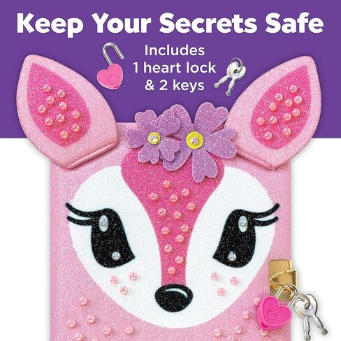 الإبداع للأطفال يوميات الغزلان - يوميات مع قفل للأطفال - مجلة كتابة 100 صفحة مع الملحقات in Kuwait