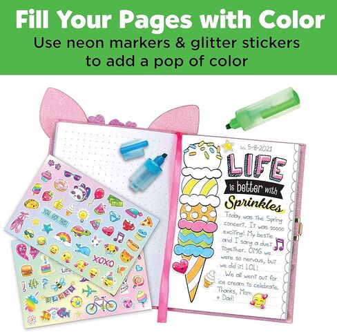 الإبداع للأطفال يوميات الغزلان - يوميات مع قفل للأطفال - مجلة كتابة 100 صفحة مع الملحقات in Kuwait