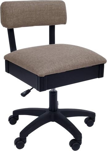 كرسي خياطة وحرف هيدروليكي بارتفاع قابل للتعديل H8150 من Arrow Sewing مع مساحة تخزين أسفل المقعد ونسيج متين، قماش أحمر ياقوتي على شكل تاج in Kuwait