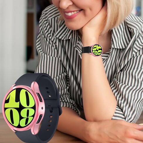 Wugongyan Compatible with Samsung Galaxy Watch 6 40mm 44mm Screen Protector Case Flexible Soft TPU All-Around Protective Face Cover for Galaxy Watch 6 Accessories(Pink, 44mm) in Kuwait