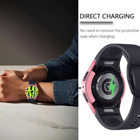 Wugongyan Compatible with Samsung Galaxy Watch 6 40mm 44mm Screen Protector Case Flexible Soft TPU All-Around Protective Face Cover for Galaxy Watch 6 Accessories(Pink, 44mm) in Kuwait