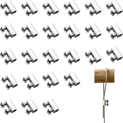 20 قطعة ترقية جديدة سلك فولاذي مقاوم للصدأ حبل كليب الترباس السرج السحابة لثقب مزدوج (ثقب خط 3.0 مللي متر) in Kuwait