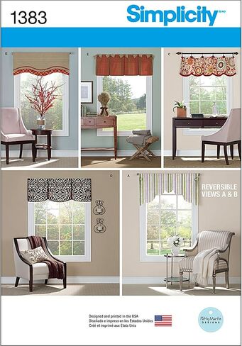 Simplicity 1383 Window Valances Sewing Patterns, 36'' to 40'' in Saudi Arabia
