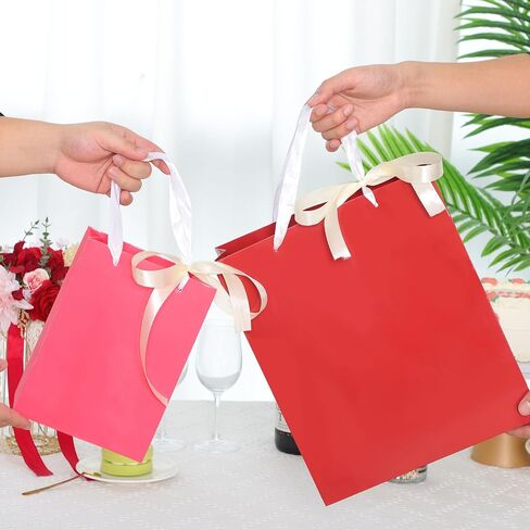 Moretoes 48pcs Gift Bags with Handles, 16 Colors Paper Party Favor Bags with Assorted Sizes for Birthday, Baby Shower, Wedding and Crafts in Saudi Arabia