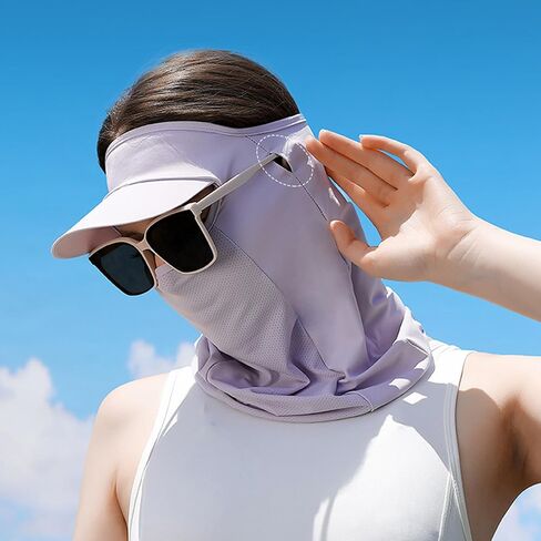 Women's Sun Hat Face Mask Summer Cooling Neck Gaiter Breathable Beach Hat Outdoor UV-Protection Fishing Hat in Kuwait