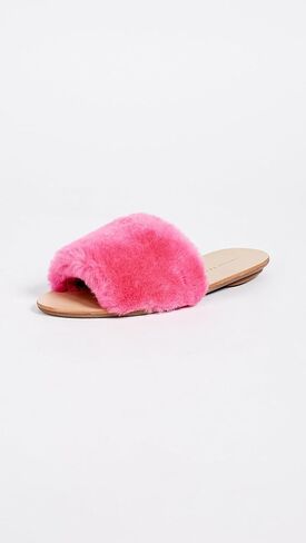 Loeffler Randall Womens Isabel Shearling Slip-On Slide Sandals in Saudi Arabia