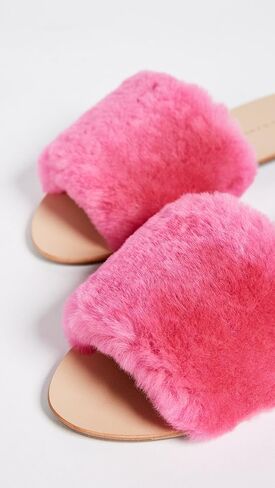 Loeffler Randall Womens Isabel Shearling Slip-On Slide Sandals in Saudi Arabia