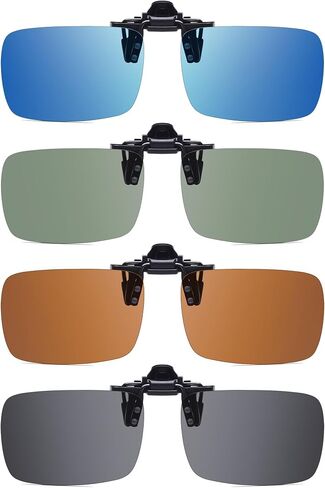 4-Pack Polarized Clip-On Sunglasses for Women Men,Over Prescription Glasses with UV Protection in Saudi Arabia