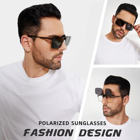 4-Pack Polarized Clip-On Sunglasses for Women Men,Over Prescription Glasses with UV Protection in Saudi Arabia