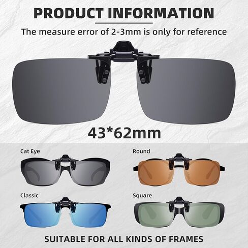 4-Pack Polarized Clip-On Sunglasses for Women Men,Over Prescription Glasses with UV Protection in Saudi Arabia