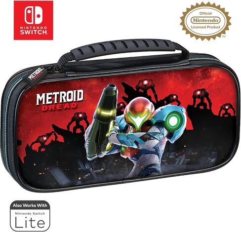 Game Traveler Metroid Nintendo Switch Case - Switch Carry Case for Switch OLED, Switch and Switch Lite, Hard Portable Travel Case, Adjustable Viewing Stand & Bonus Game Cases, Deluxe Carry Handle in Saudi Arabia