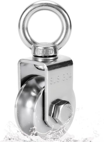 Pulley Wheel Heavy Duty Single Wheel Swivel Pulley Block Duplex Bearing 304 Stainless Steel 360 Degree Rotation Smooth Loading 500 KG for Material Handling and Moving Lifting in Kuwait