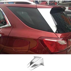 ERIDANUS Fit for Chevrolet Equinox 2018-2023 Rear Window Bezel Pair Trunk Side Pillar Cover Spoiler Trim(Chrome Silver) ABS 2 PCS