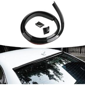 1 PC Car Rear Wing Spoiler Decorative Strip, 1.37" x 59" Flexible PVC Anti-Scratch Sticker, No Need for Drilling Non-Destructive Adhesive Installation, Universal for Cars (Gloss Black)