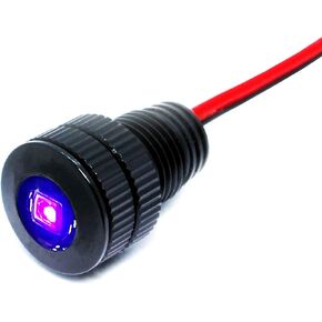 UV Antiviral Light Bolt - Flush Mount 12V Ultraviolet UVC Germicidal LED, Sanitizer, Disinfection for Cars Interior, Footwell, Trunk w/ SLEEK Aluminum Housing & Screw Nut (11 mm Black, UV-C LED)