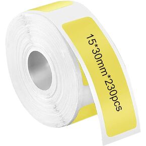 White Label Print Paper 15mmx30mm (0.59" X 1.18"), 230 Labels/Roll Thermal Stickers Waterproof Self-Adhesive Multipurpose Labeling Tape Household Storage Labels